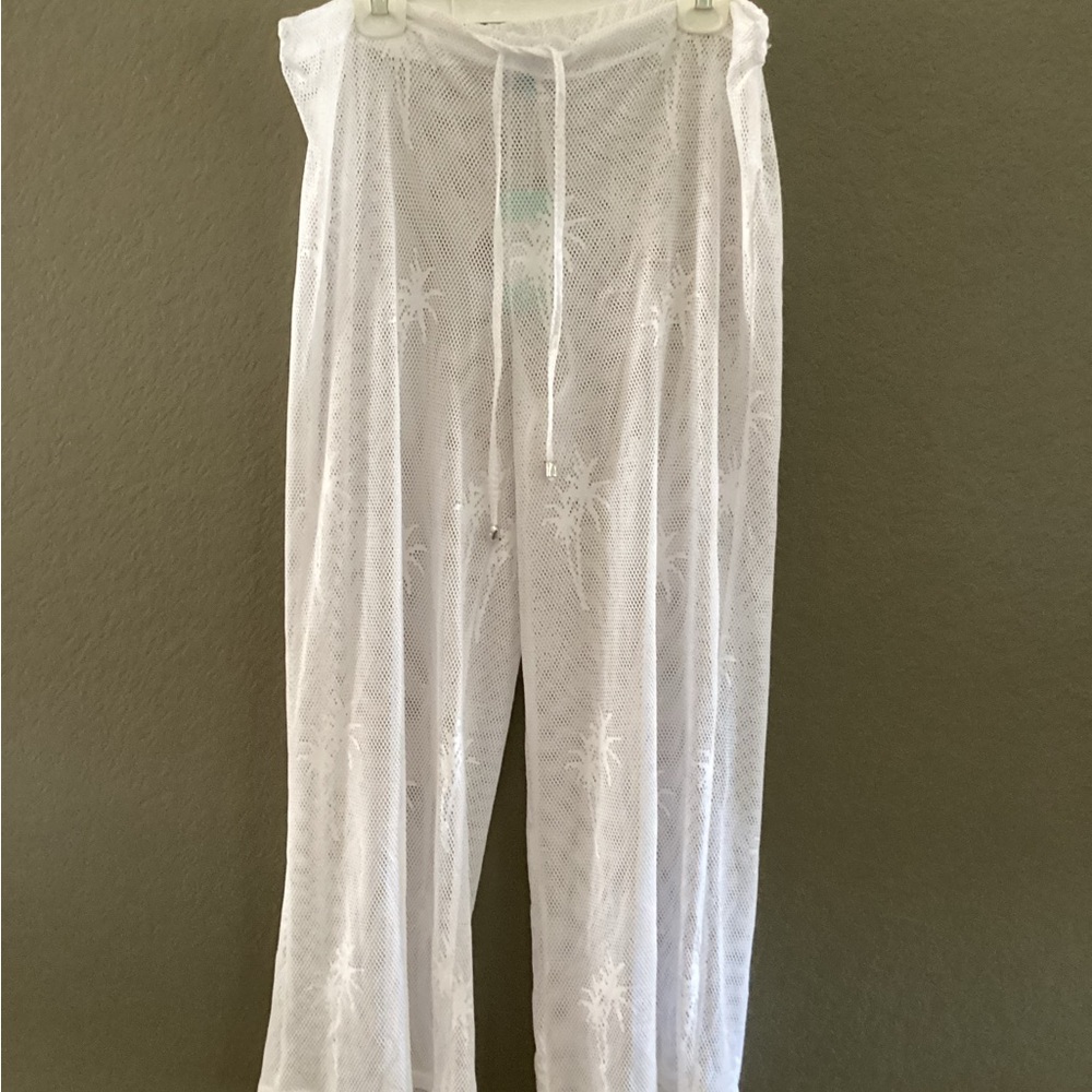 White Sheer Swim Coverup Pants Shore Life Pants